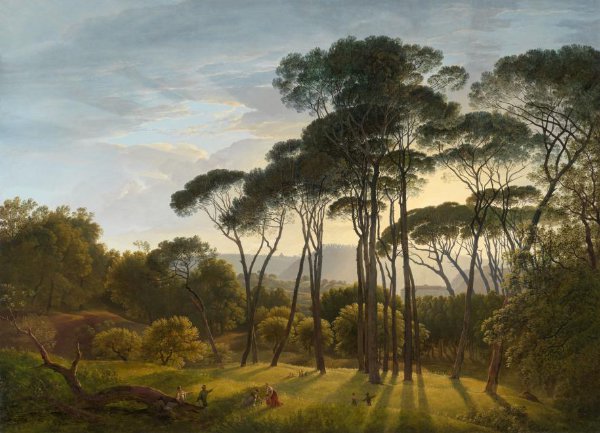 Hendrik Voogd, Italiaans landschap met parasoldennen