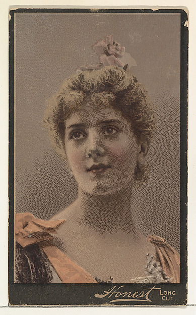 W. Duke, Sons & Co., Actress wearing pink flower in hair, from Stars of the Stage, Third Series (N131) issued by Duke Sons & Co. to promote Honest Long Cut Tobacco