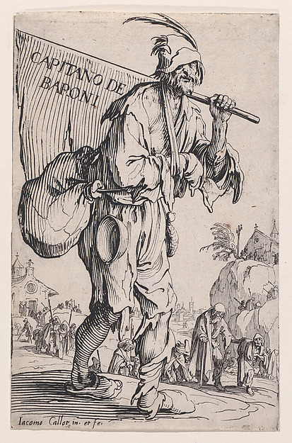 Jacques Callot, Frontispiece, from "Les Gueux suite appelée aussi Les Mendiants, Les Baroni, ou Les Barons" (The Beggars, also called the Barons)