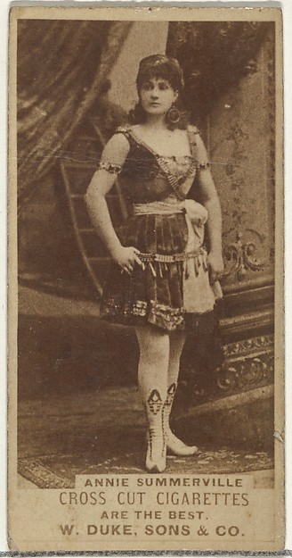 W. Duke, Sons & Co., Annie Summerville, from the Actors and Actresses series (N145-3) issued by Duke Sons & Co. to promote Cross Cut Cigarettes