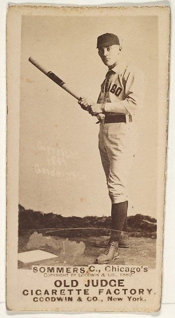 Goodwin & Company, Sommers, Catcher, Chicago, from the Old Judge series (N172) for Old Judge Cigarettes