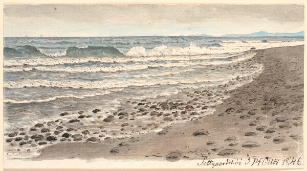 P.C. Skovgaard, Strandbred med udsigt over Kattegat mod Kullen.