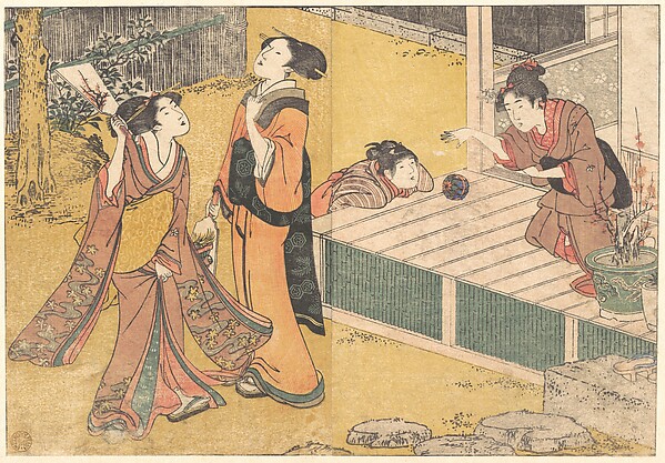 Kitagawa Utamaro, New Year's Games, from the printed book Flowers of the Four Seasons (Shiki no hana)