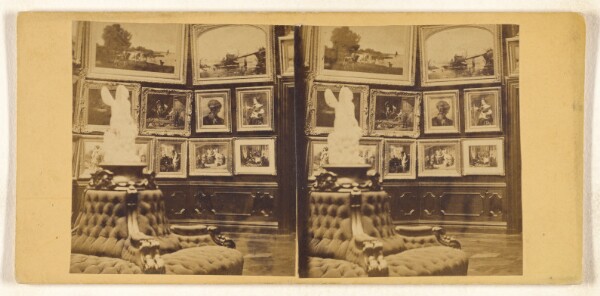 Unknown, [View of private residence art gallery, circular couch in foreground]