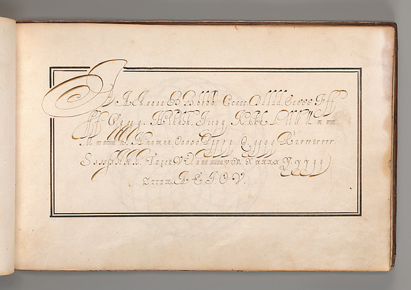Anonymous, Calligraphic Exercise: Letters of the Alphabet in different scripts