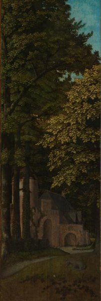 Gerard David, View in a Forest, Outer Left Wing of a Triptych