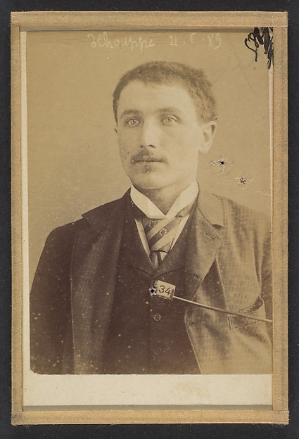Alphonse Bertillon, Schouppe. Placide. (dit Ricken, Franz). 31 ans, né à Dickenvenne (Belgique). Mécanicien. Vol.