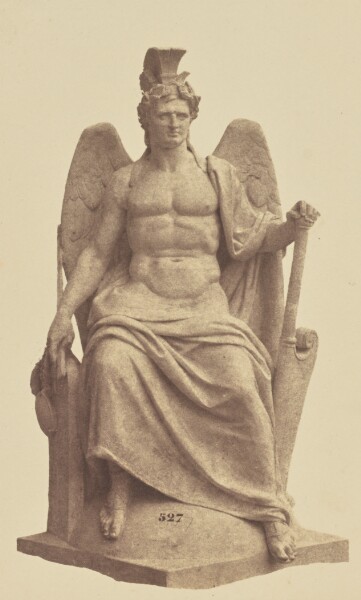 Édouard Baldus, ["La Puissance", Sculpture by Antoine Laurent Dantan, Decoration of the Louvre, Paris]