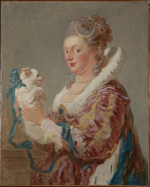 Jean Honoré Fragonard, Marie Emilie Coignet de Courson (1716–1806) with a Dog
