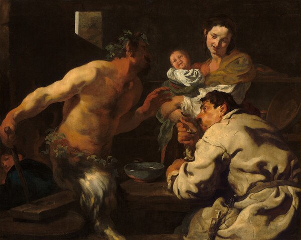 Johann Liss, The Satyr and the Peasant