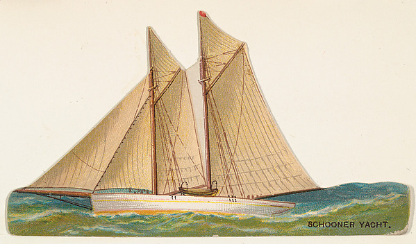 W. Duke, Sons & Co., Schooner Yacht, from the Types of Vessels series (N139) issued by Duke Sons & Co. to promote Honest Long Cut Tobacco