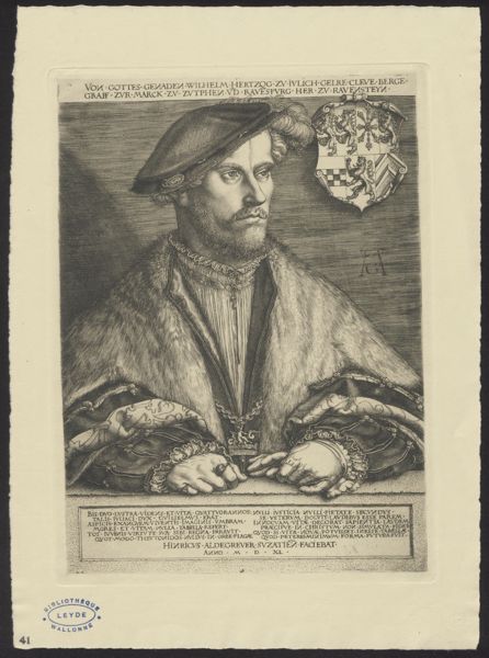 Heinrich Aldegrever, Portrait of William duke of Jülich, Gelre, Cleve etc