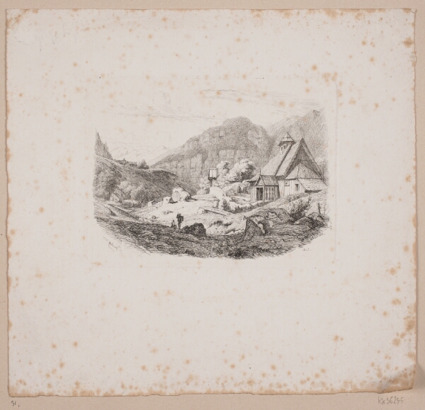 Louis Gurlitt, Landskab med en trækirke
