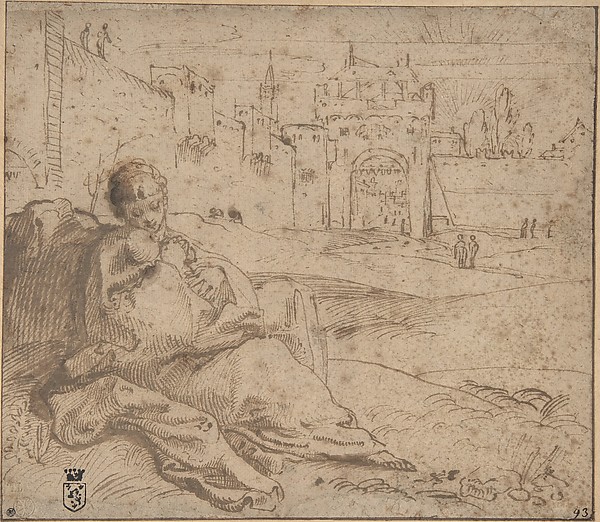 Annibale Carracci, The Virgin and Child Resting Outside a City Gate