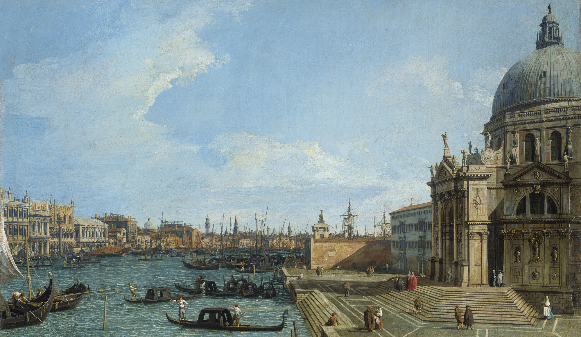 Canaletto, Venice: The Grand Canal with Santa Maria della Salute towards the Riva degli Schiavoni