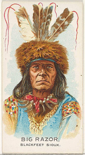 Allen & Ginter, Big Razor, Blackfeet Sioux, from the American Indian Chiefs series (N2) for Allen & Ginter Cigarettes Brands
