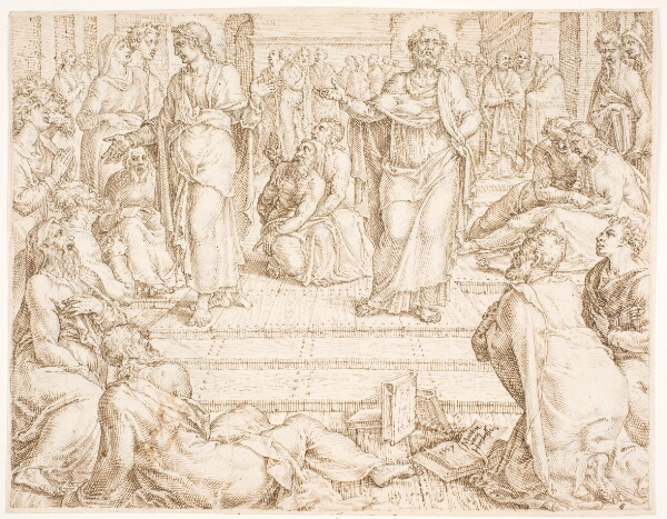 Maarten van Heemskerck, Peter og Johannes prædiker