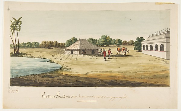 Anonymous, French, 19th century, View of a Chaudézie in the interior of an English traveller's tent