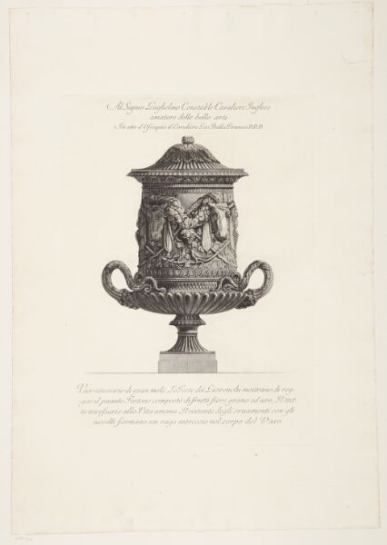 Giovanni Battista Piranesi, Stor urne dekoreret med oksehoveder og frugtguirlander