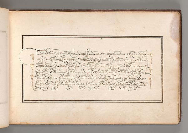 Anonymous, Calligraphic Exercise in Spanish