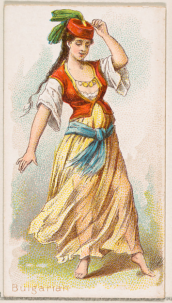 William S. Kimball & Company, Bulgarian Dancer, from the Dancing Women series (N186) issued by Wm. S. Kimball & Co.