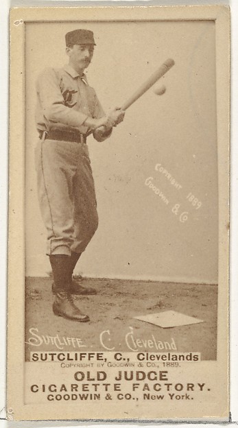 Goodwin & Company, Elmer Ellsworth "Sy" Sutcliffe, Catcher, Cleveland, from the Old Judge series (N172) for Old Judge Cigarettes