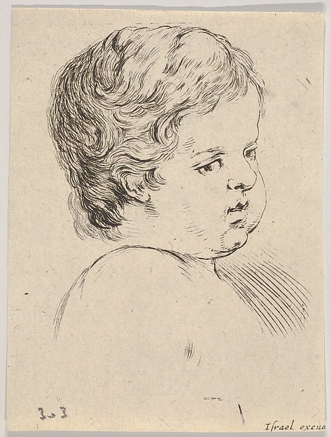 Stefano della Bella, Plate 12: Head of a child, from "The Book for Learning to Draw" (Livre pour apprendre à dessiner)