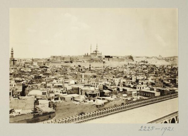K.A.C. Creswell, View from Ibn Tulun mosque on the Citadel of Salah el-Din, Cairo