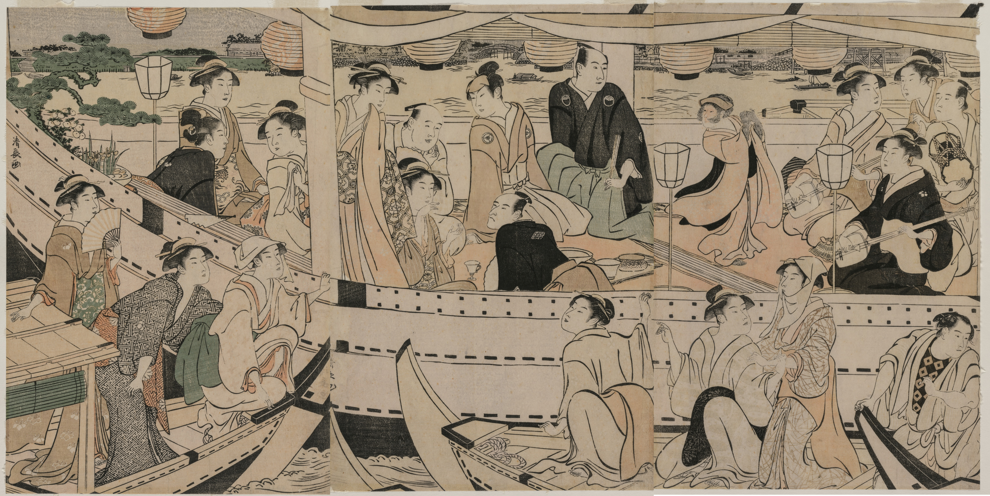 Torii Kiyonaga, Boating Party on the Sumida River