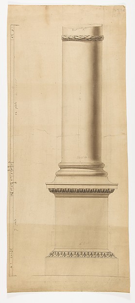 Anonymous, French, 19th century, Design for a Column and Pedestal