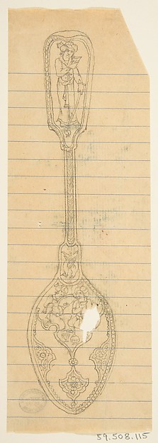 Anonymous, French, 19th century, Design for a Spoon