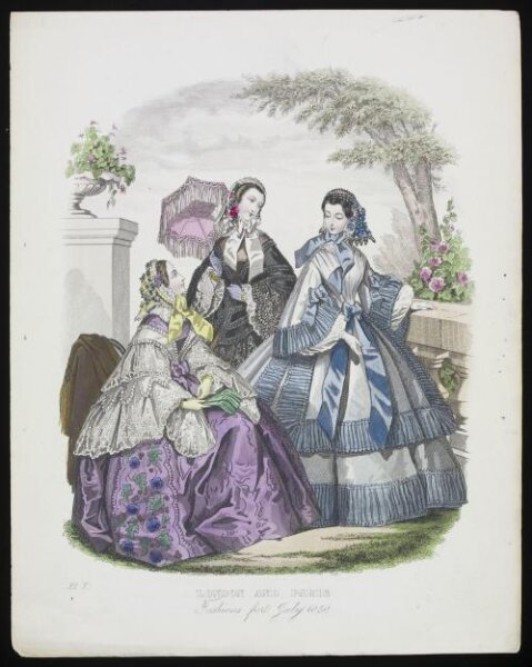 Unknown, London and Paris Fashions for July 1858