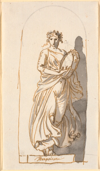 Nicolai Abildgaard, Terpsikore, dansens muse, som statue i en niche