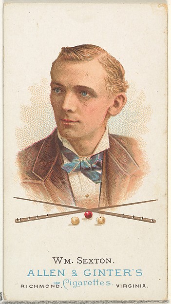 Allen & Ginter, William Sexton, Billiard Player, from World's Champions, Series 1 (N28) for Allen & Ginter Cigarettes