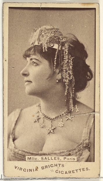 Allen & Ginter, Mlle. Salles, Paris, from the Actors and Actresses series (N45, Type 1) for Virginia Brights Cigarettes