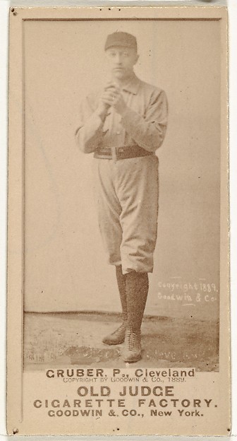Goodwin & Company, Henry Gruber, Pitcher, Cleveland, from the Old Judge series (N172) for Old Judge Cigarettes