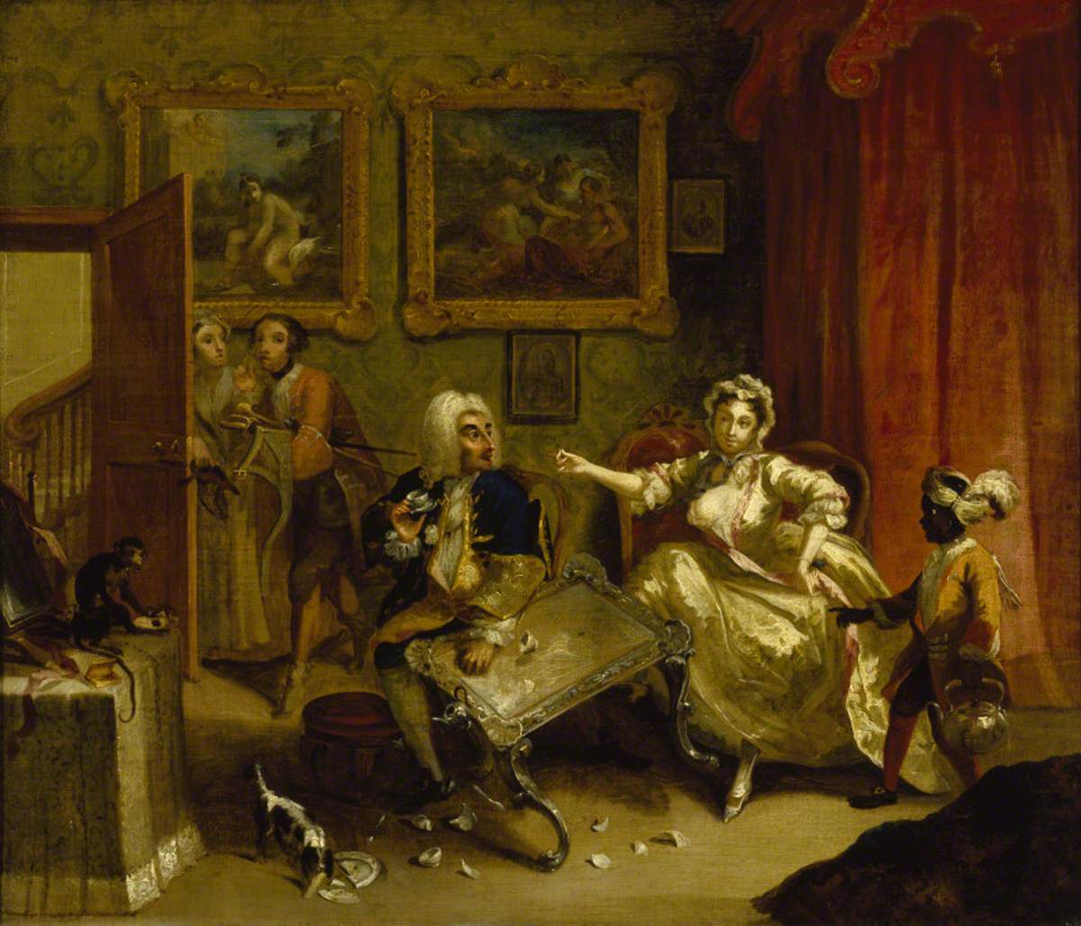 William Hogarth, A Harlot's Progress: Quarrels with her Jewish Protector