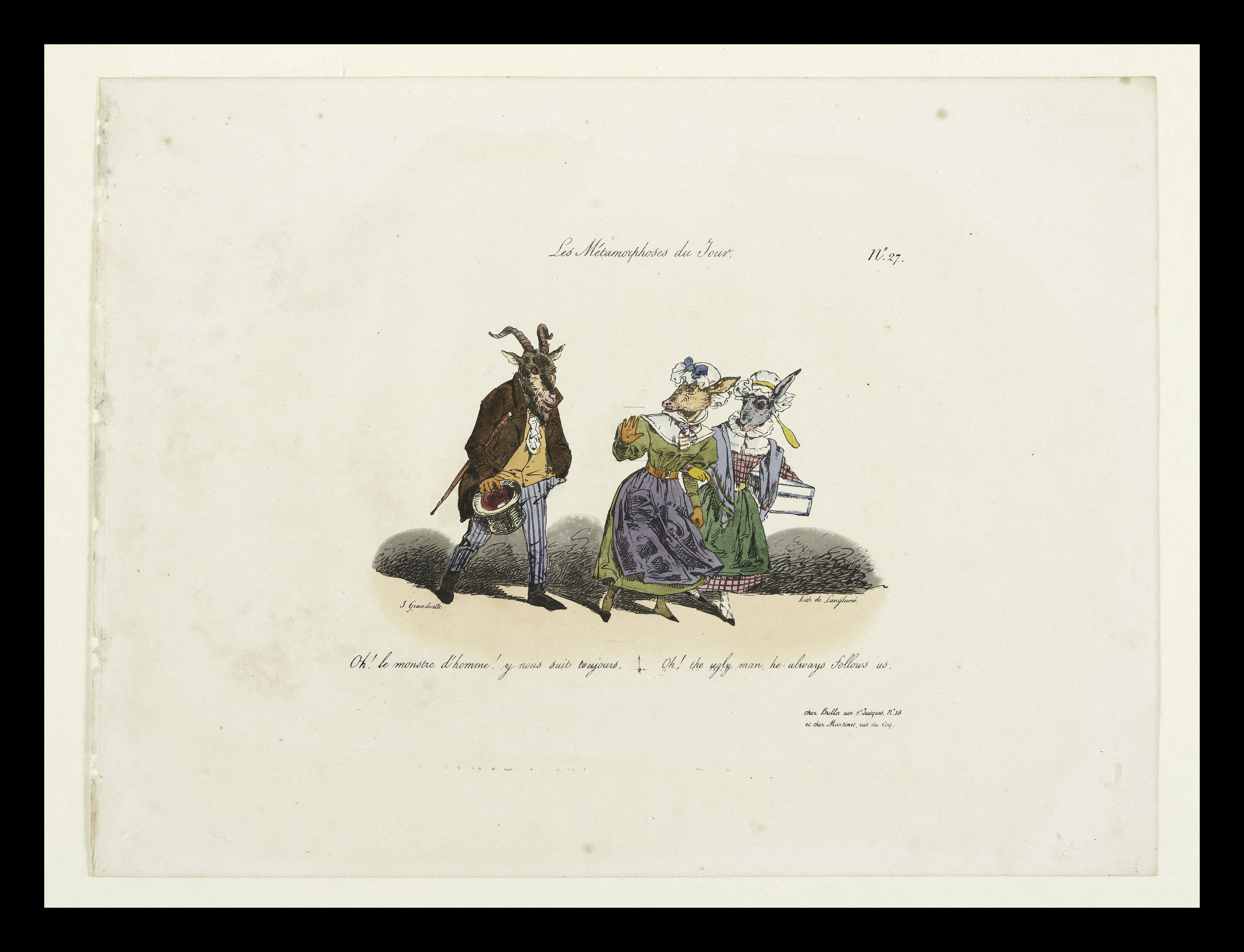 Grandville, Oh ! Le monstre d'homme ! Y nous suit toujours ! Oh ! The ugly man, he always follows us