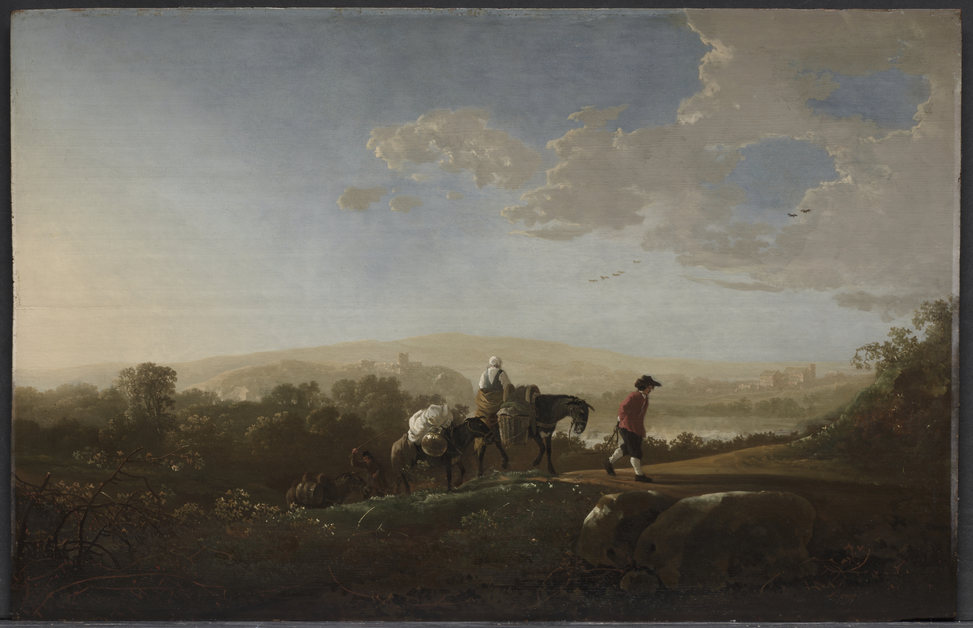 Aelbert Cuyp, Travelers in Hilly Countryside