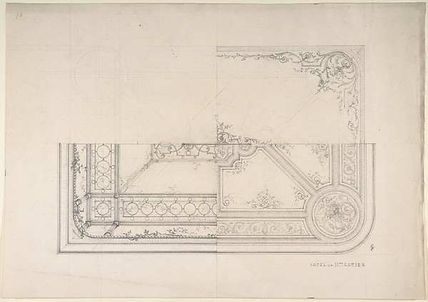 Jules-Edmond-Charles Lachaise, Three Designs for Ceilings, Hôtel Cottier