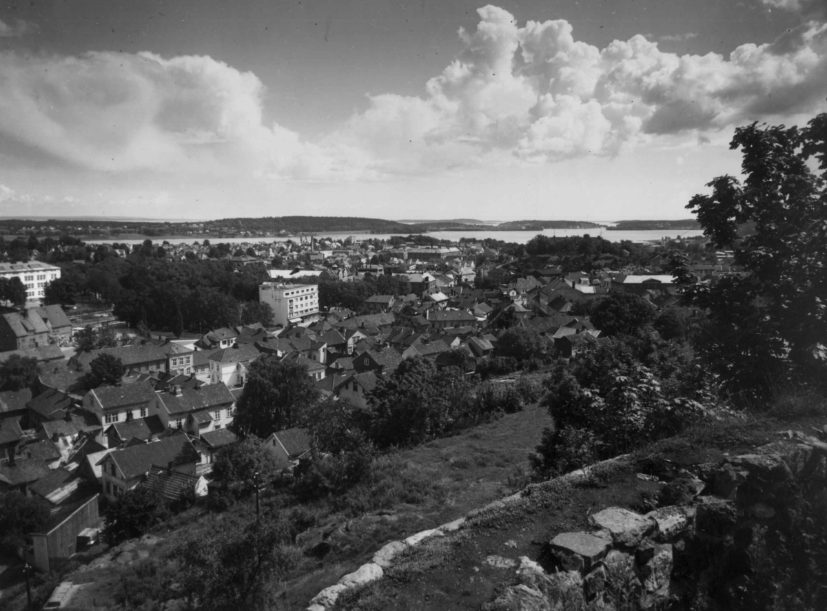 Anders Beer Wilse, Drakt, Fra Slottsfjellet, mot Jernbanest., Oversiktsbilde
