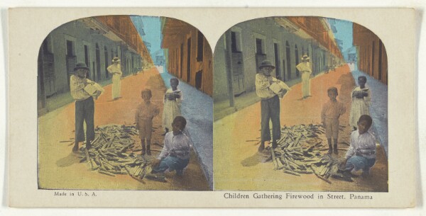 Unknown, Children Gathering Firewood in Street, Panama