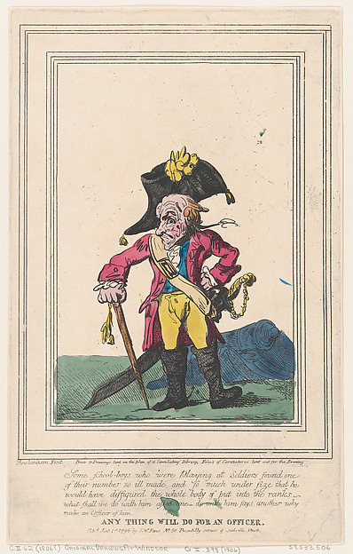 Thomas Rowlandson, Anything Will Do For an Officer