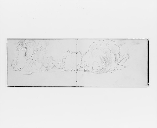 William Trost Richards, Trees and Encampment (from Sketchbook X)