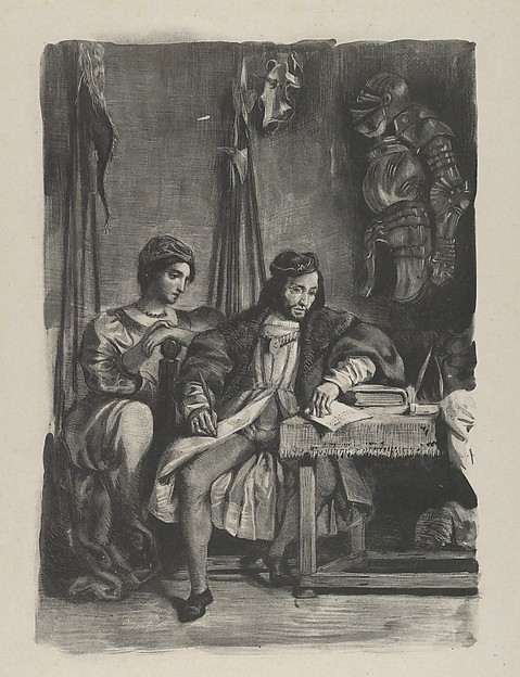 Eugène Delacroix, Goetz von Berlichingen Writing His Memoirs