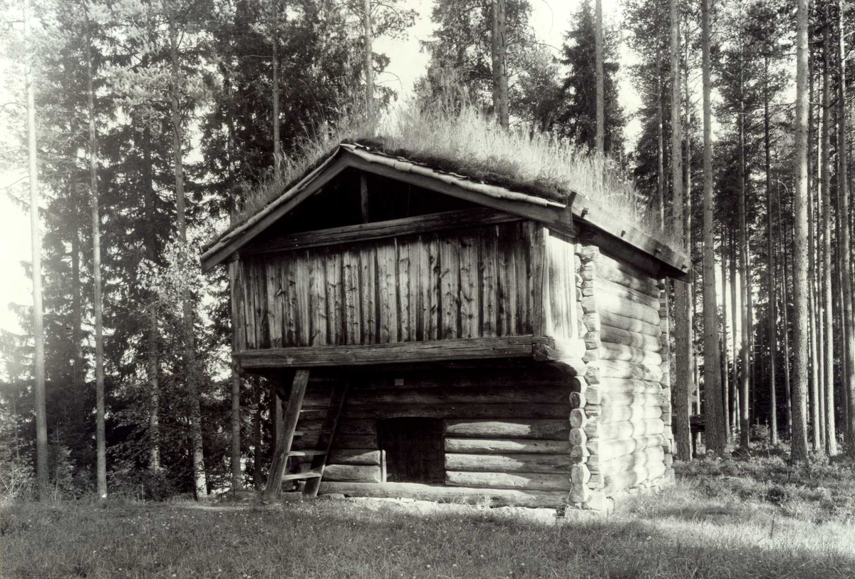 Gisle Midttun, Tømmerøya, Folldal, Nord-Østerdal, Hedmark. Loftbu sett forfra. Nå på Glomdalsmuseet.