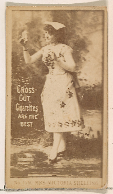 W. Duke, Sons & Co., Card Number 179, Mrs. Victoria Shelling, from the Actors and Actresses series (N145-2) issued by Duke Sons & Co. to promote Cross Cut Cigarettes