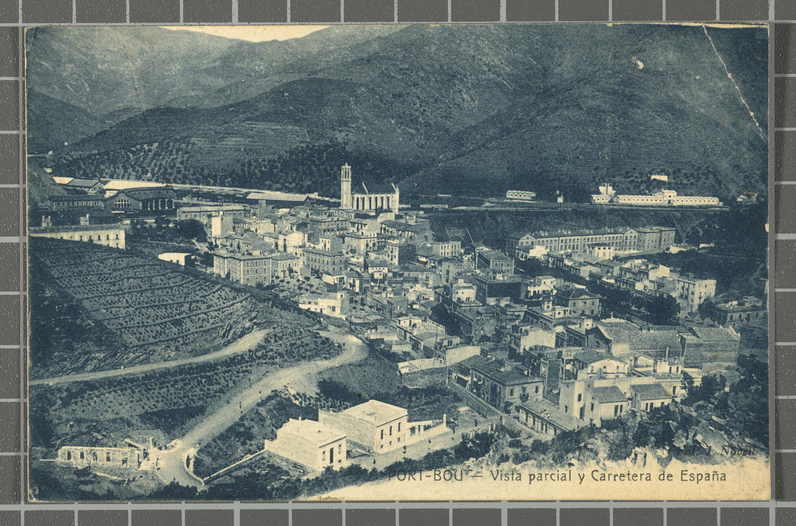 Desconegut, Port-Bou - Partial view and Carretera de España