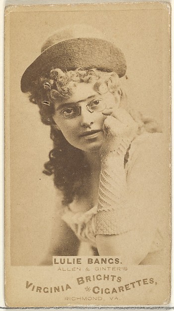Allen & Ginter, Lulie Bangs, from the Actors and Actresses series (N45, Type 1) for Virginia Brights Cigarettes