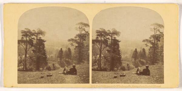 Unknown, Looking towards Windermere from above Rydal Mount